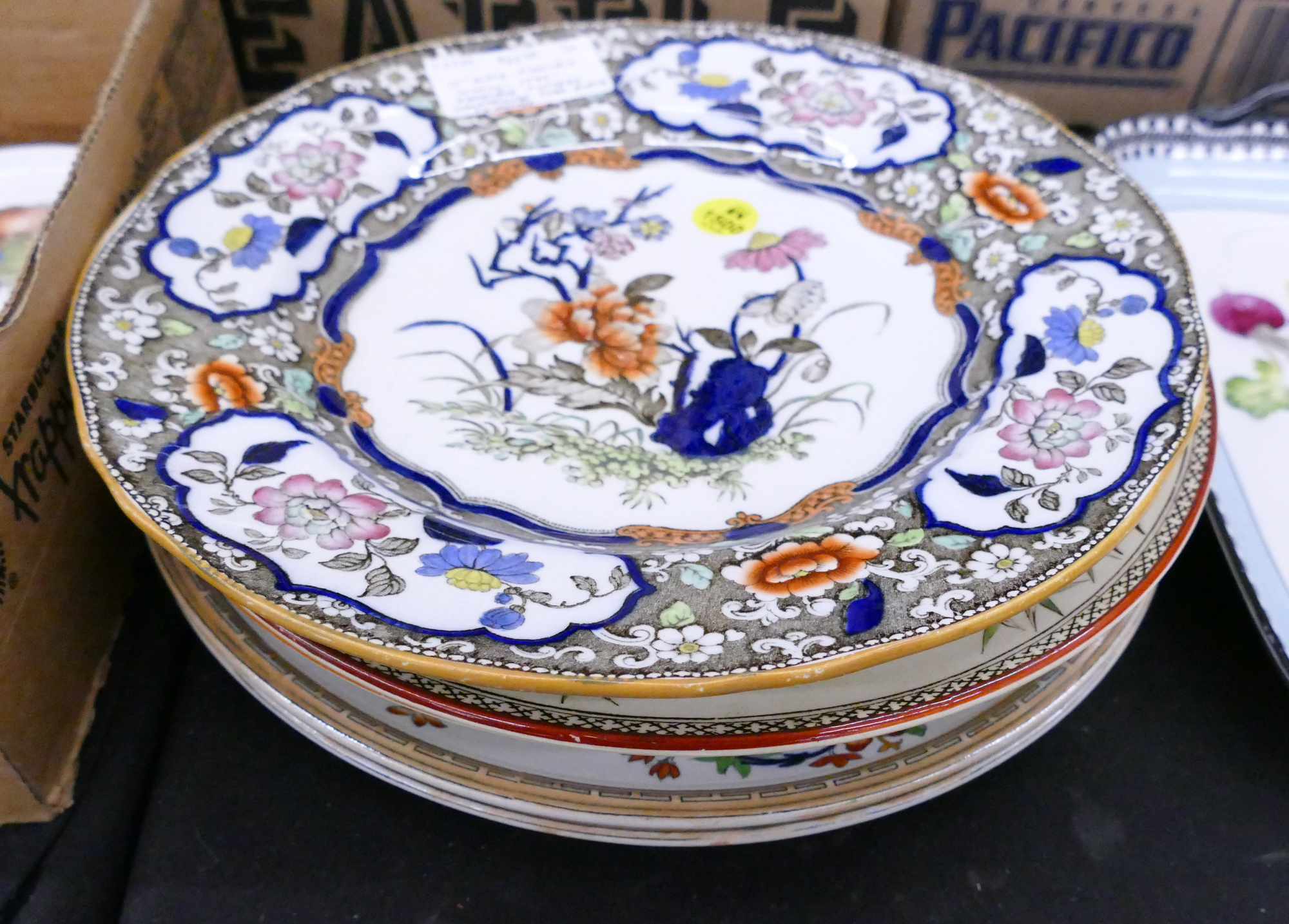 Appraisal: Stack pc Antique Transferware Imari Plates