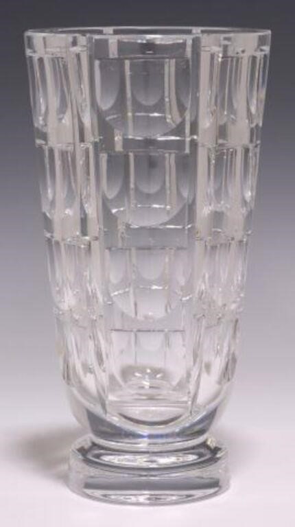 Appraisal: Orrefors cut crystal vase in the Thousand Windows pattern designed