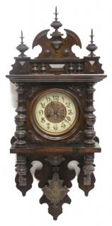 Appraisal: ART NOUVEAU BUTTERFLY CARVED WALNUT WALL CLOCK Art Nouveau time