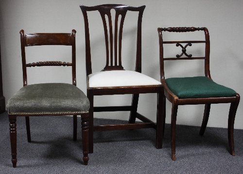 Appraisal: A Regency mahogany rope back dining chair another with X-shaped