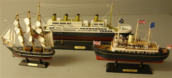 Appraisal: Wooden model of the Titanic by a wooden model of