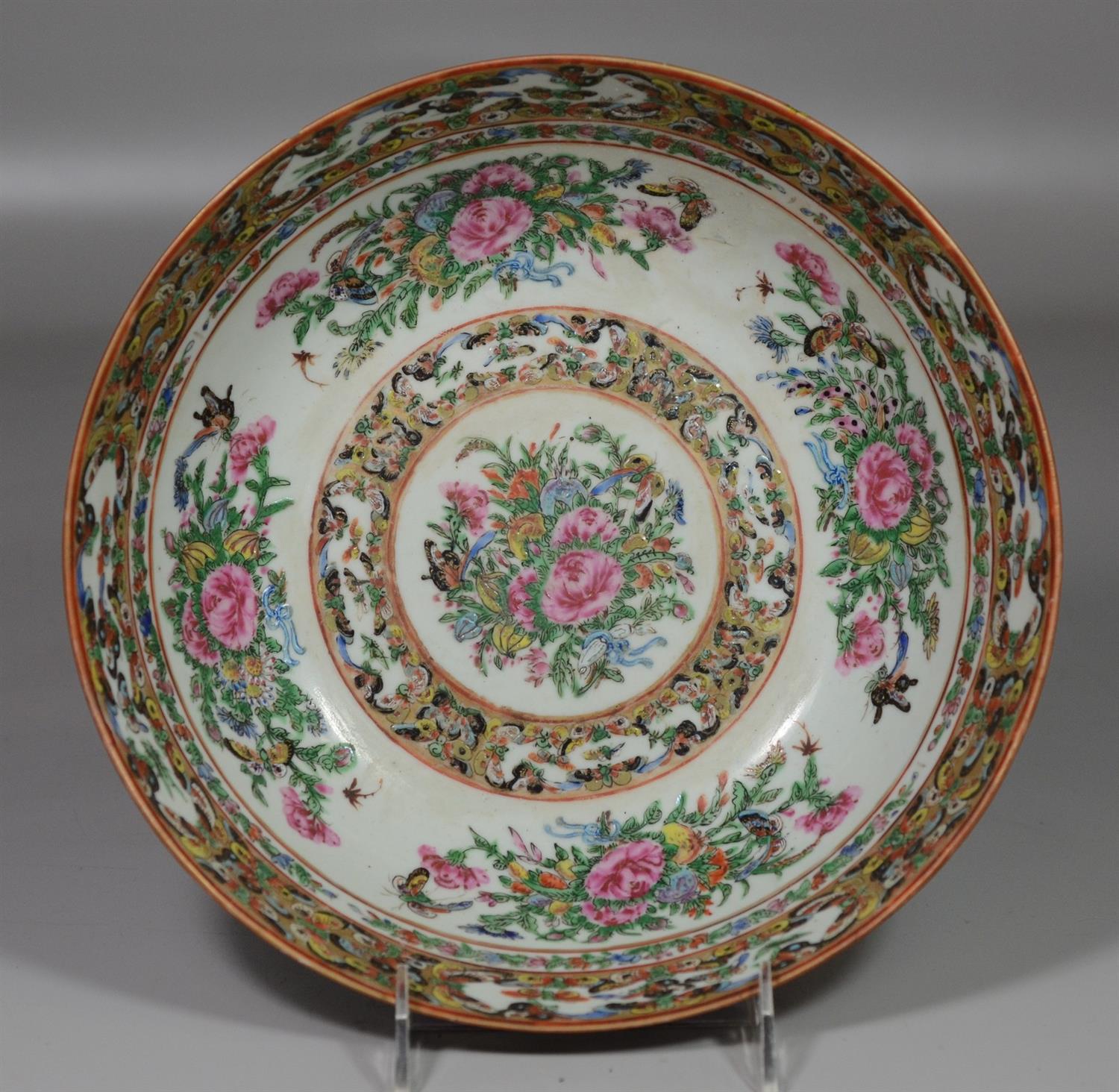 Appraisal: Chinese Export Famille Rose porcelain punch bowl diameter high