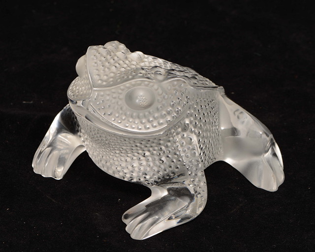 Appraisal: Lalique of FranceToad an opalescent glass modeletched 'Lalique France' cm