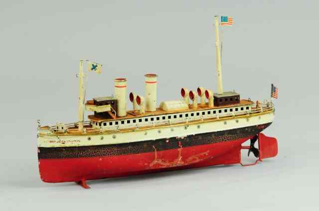 Appraisal: MARKLIN ''GEORGE WASHINGTON'' OCEAN LINER Germany c hand painted red