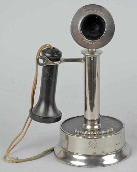 Appraisal: Thomas W Byrne -Station Candlestick Telephone Description Circa Nickel over