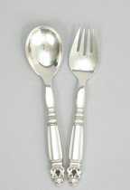 Appraisal: Pair of Georg Jensen Salad Servers This pair of Georg