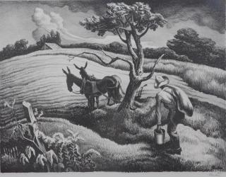 Appraisal: Thomas Hart Benton American - Approaching Storm Lithograph Signed Benton