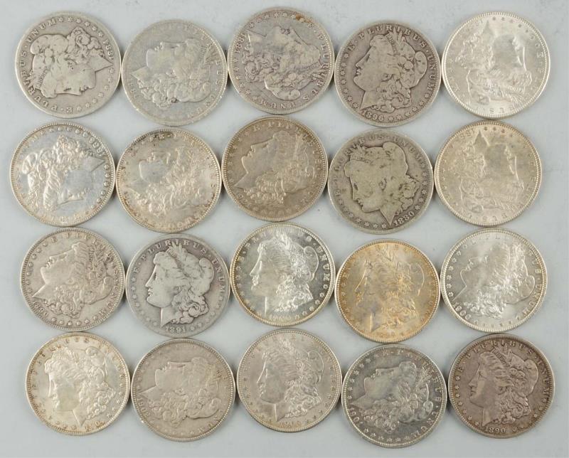 Appraisal: Lot of Morgan Silver Dollars Common dates Five BU four