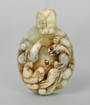 Appraisal: A Chinese Carved Jade Pendant A Chinese carved jade pendant