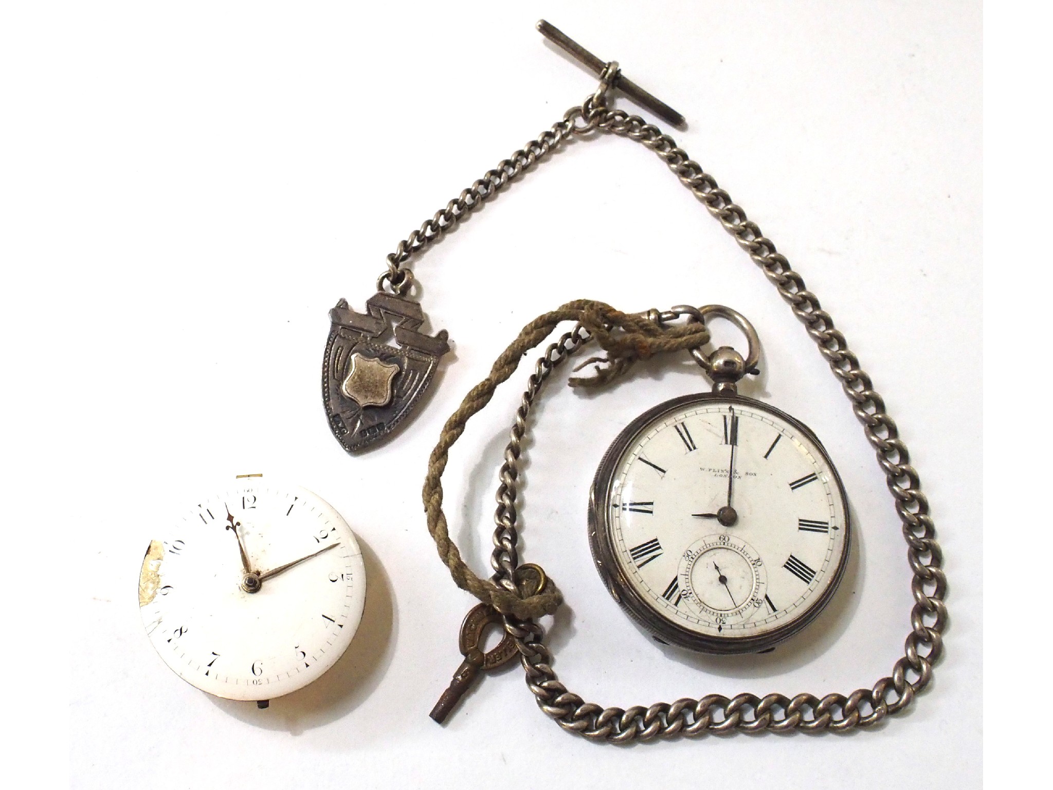 Appraisal: A lot comprising a silver pocket watch on chain and