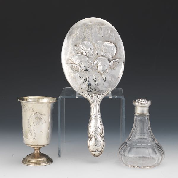 Appraisal: A GROUP OF STERLING SILVER DRESSING TABLE ITEMS Including English