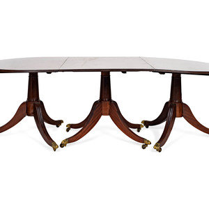 Appraisal: A Late George III Three Pedestal Mahogany Dining Table EARLY