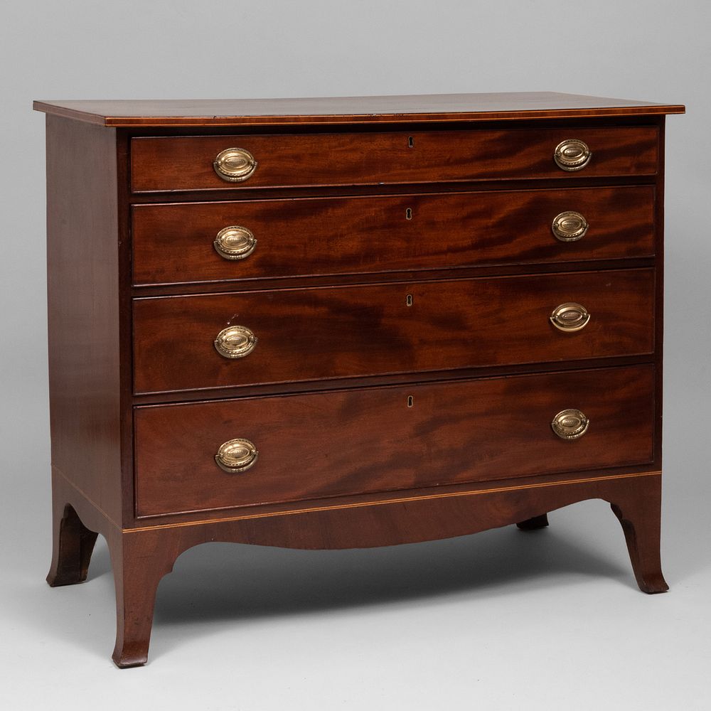 Appraisal: Federal Inlaid Mahogany Chest of Drawers x x in The