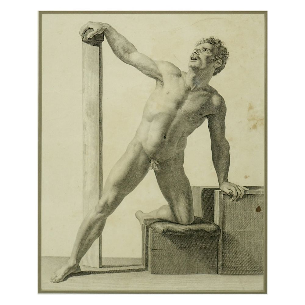 Appraisal: Antique Print Antique Classical Nude Print Unsigned Nicely framed Print