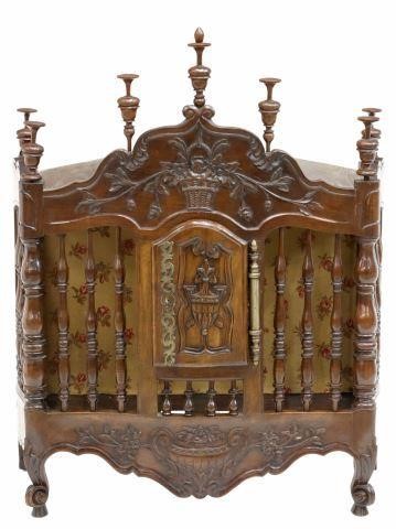 Appraisal: French Provincial walnut panetiere bread safe early th c elongated