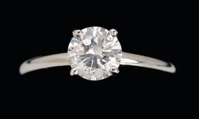 Appraisal: Solitaire diamond ring round brilliant-cut diamond estimated weight cts color