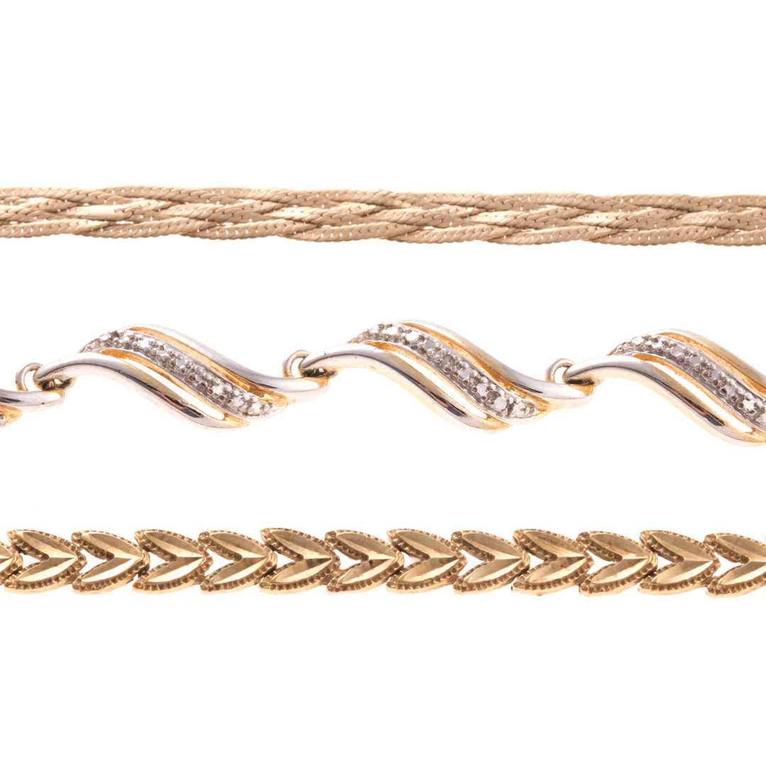 Appraisal: A Trio of Lady's Bracelets in Gold K yellow gold