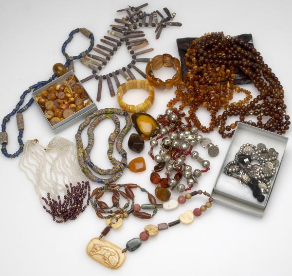 Appraisal: AMBER AND ETHNIC JEWELRY Eighteen pieces includes antique and th