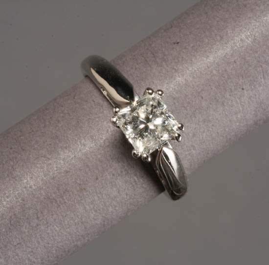 Appraisal: Lot Property of Various Owners -Karat White-Gold Solitaire Diamond Ring