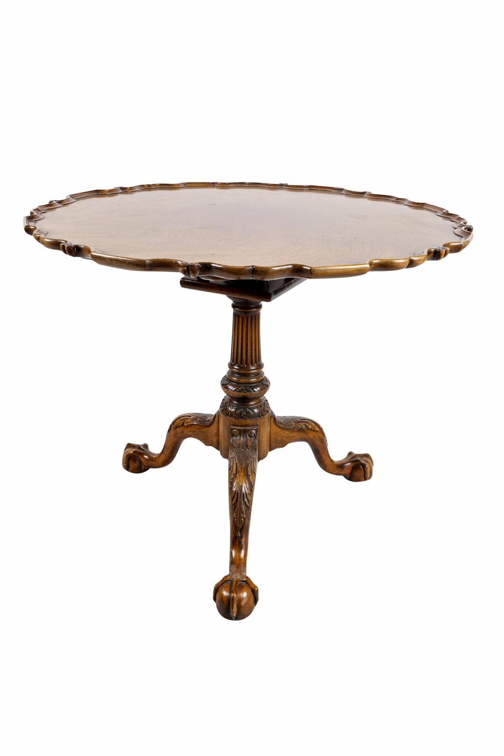 Appraisal: KINDEL PIE-CRUST MAHOGANY TILT-TABLEfrom the Winterthur Collection inches diameter inches