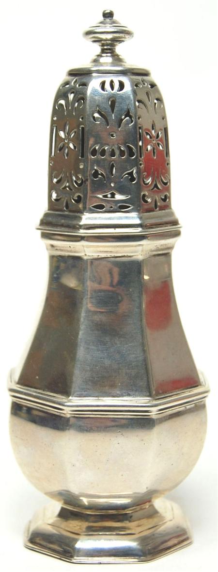 Appraisal: A late Victorian silver sugar caster Carringtons London of traditional