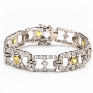 Appraisal: KT Yellow Sapphire and Diamond Bracelet the custom made bracelet