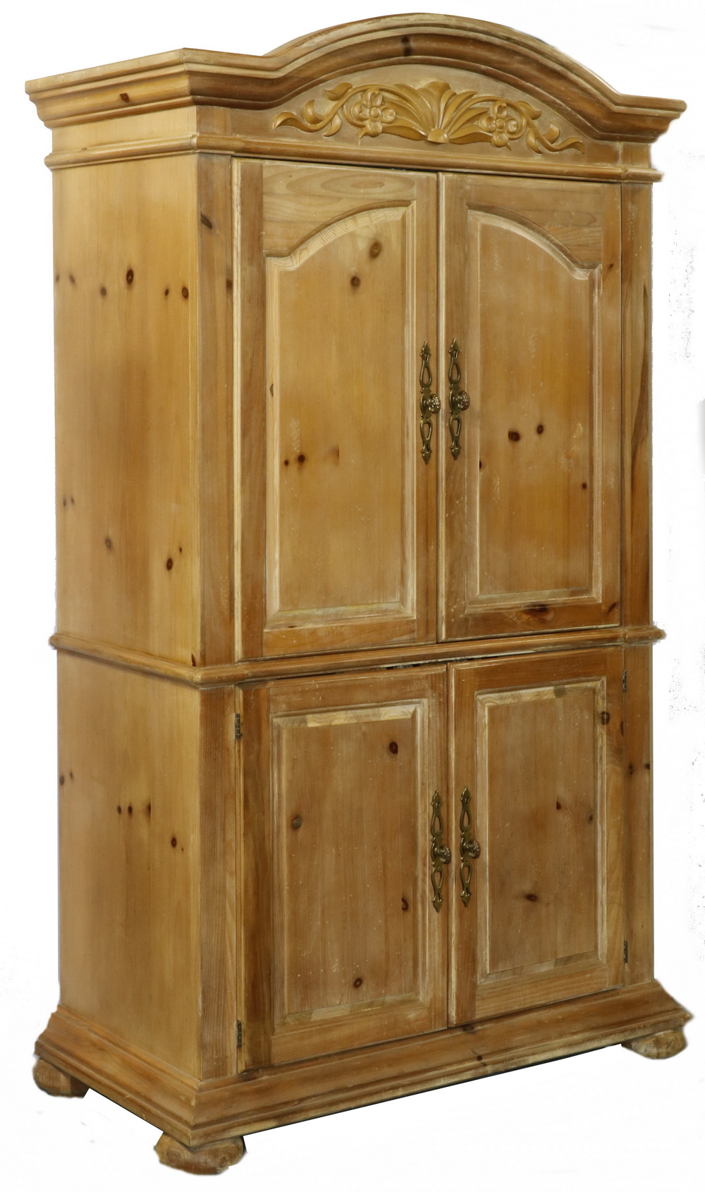 Appraisal: ENTERTAINMENT CABINET Large Arch Top Cabinet with scrubbed pine veneered