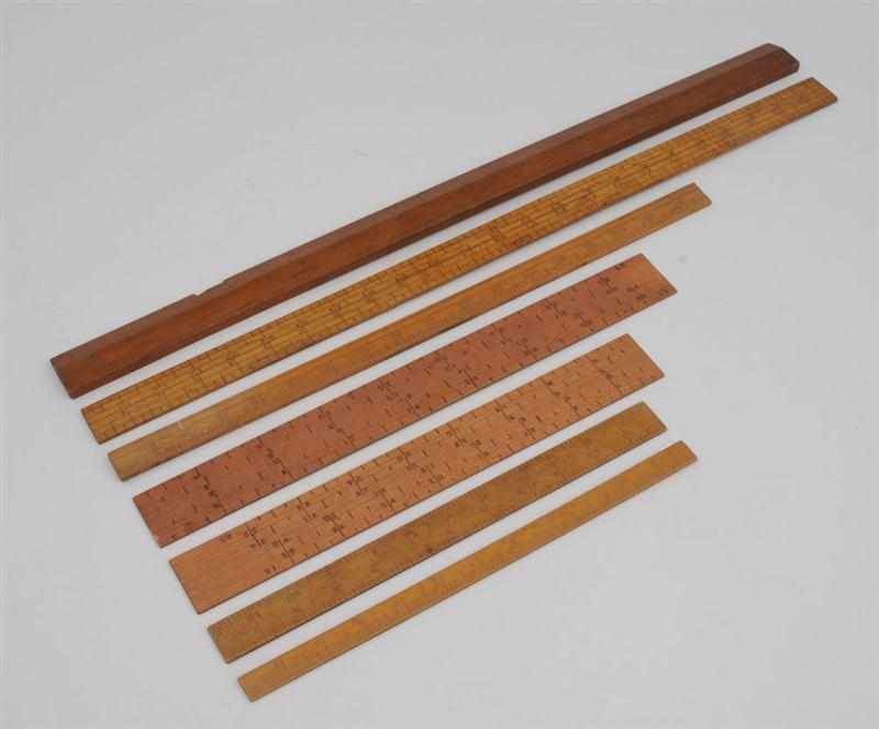 Appraisal: GROUP OF SHAKER MEASURING RULES In various sizes maple and