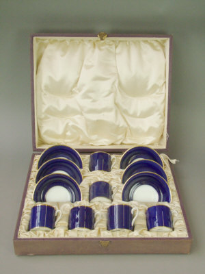 Appraisal: Set of six Cauldon china coffee cups and saucers with