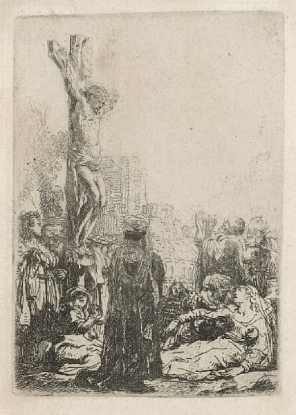 Appraisal: Rembrandt Harmensz van Rijn Dutch - The Crucifixion Small Plate