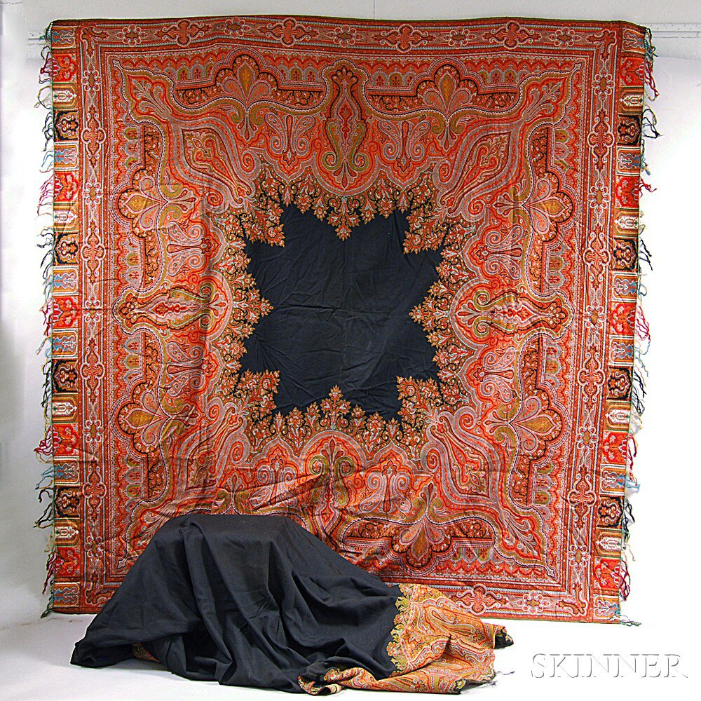 Appraisal: Two Machine-made Paisley Shawls possibly Scotland th century Estimate -