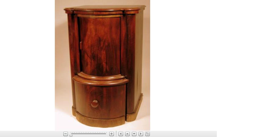 Appraisal: Victorian mahogany commode The serpentine top over a sliding conforming