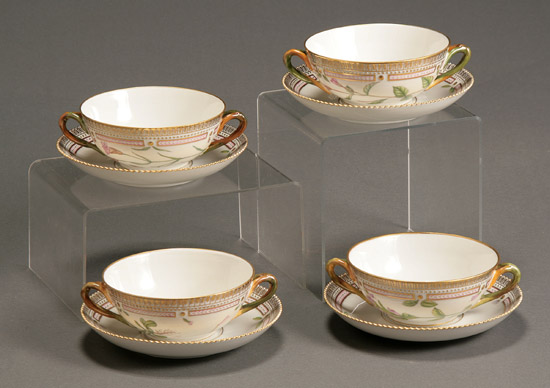 Appraisal: Set of Twelve Royal Copenhagen 'Flora Danica' Cream Soup Cups