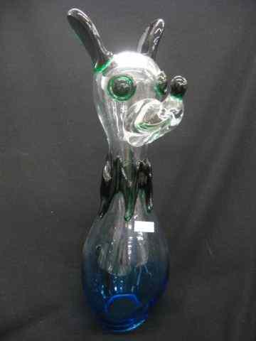 Appraisal: Murano Art Glass Figurine of a Pup sapphire to clear