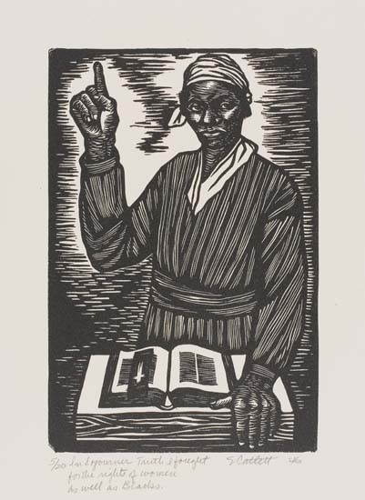 Appraisal: ELIZABETH CATLETT - Three linoleum cuts In other folks' homes