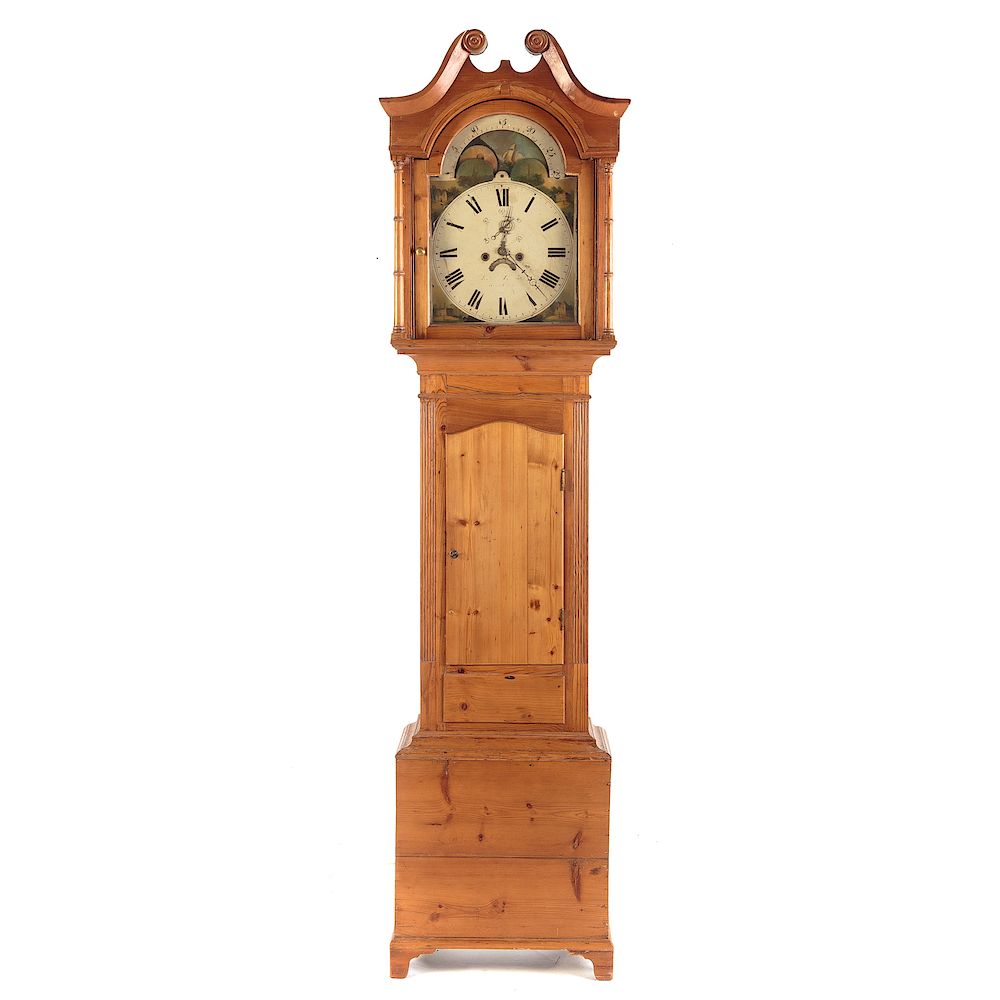 Appraisal: Federal Country Pine Tall Case Clock New England late th