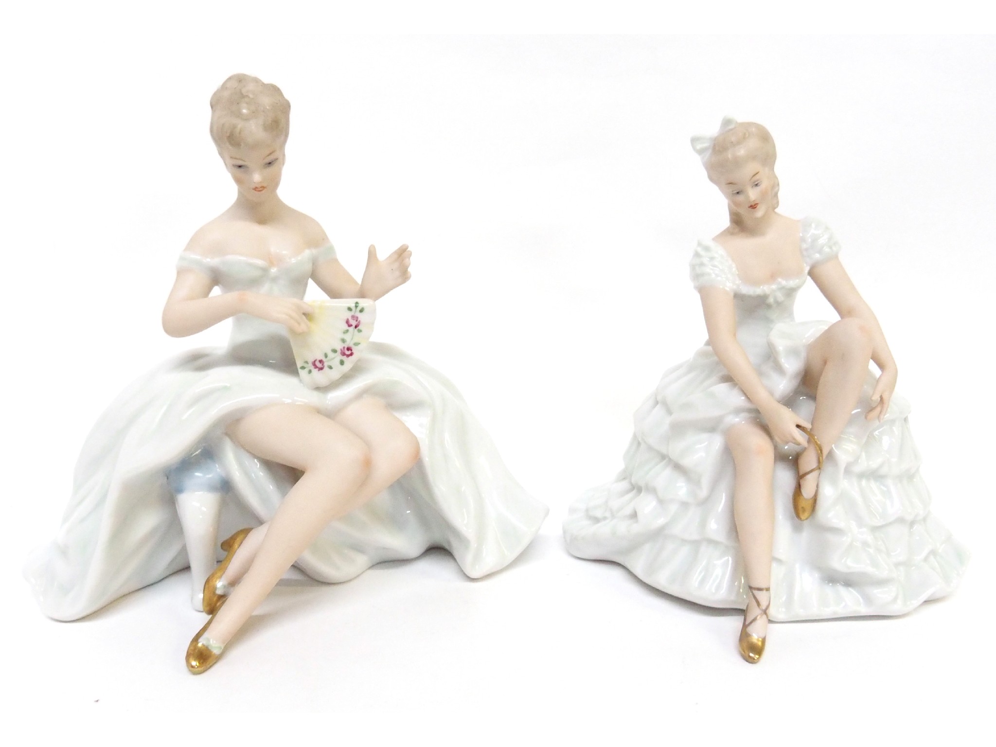 Appraisal: Two Wallendorfer porcelain figures one of a ballet dancer lacing