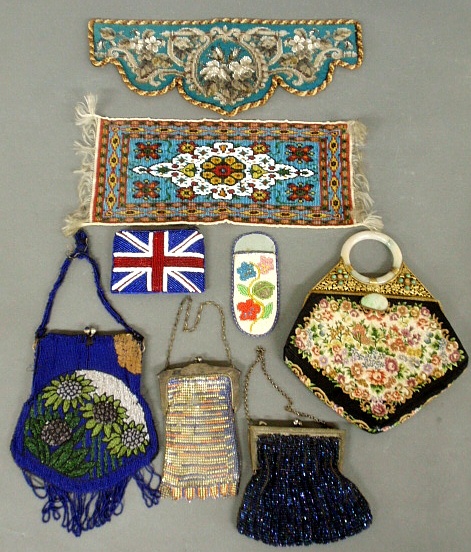 Appraisal: - Group of beaded and mesh accessories TI purses miniature