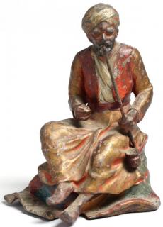 Appraisal: Austrian Cold Early th century depicting a turbaned man smoking