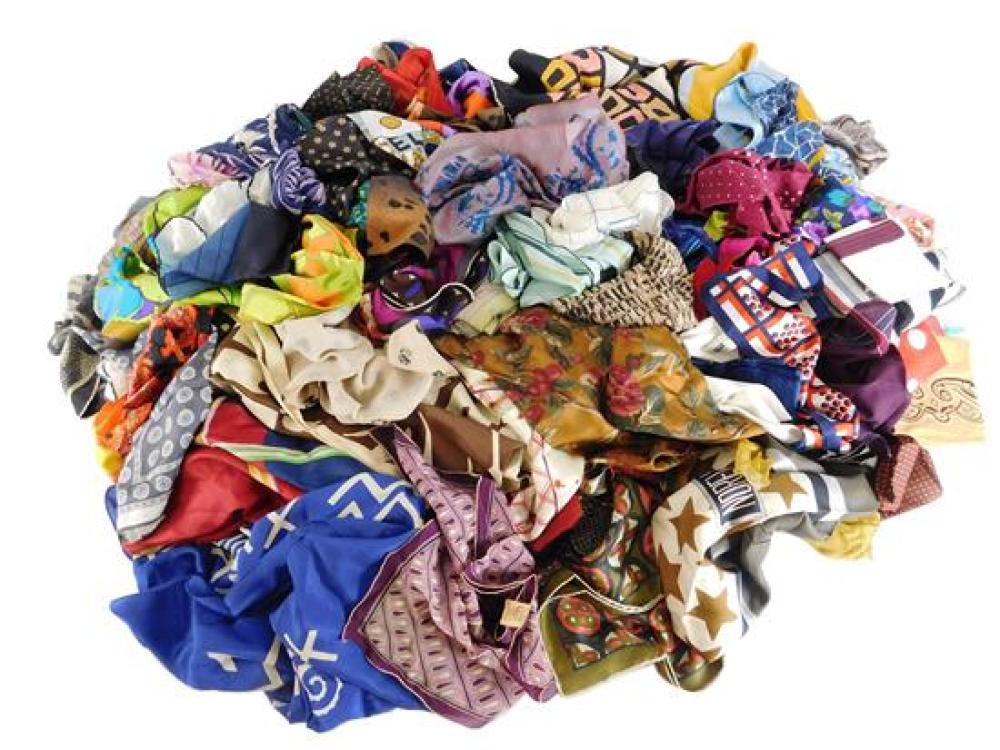 Appraisal: Very large assortment of silk cotton and other fashion scarves