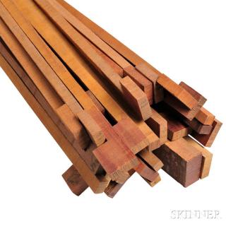 Appraisal: Thirty-three Pernambuco Bow Blank Thirty-three Snakewood Bow Blanks of varying