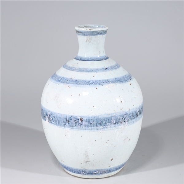 Appraisal: Chinese blue and white ceramic vase with concentric circles some