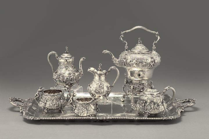 Appraisal: Magnificent Victorian Six-Piece Sterling Silver Coffee and Tea Set and