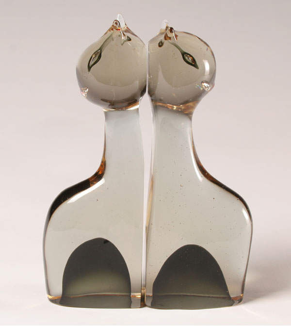 Appraisal: Pair Cenedese Murano Art Glass Cat Bookends H x D