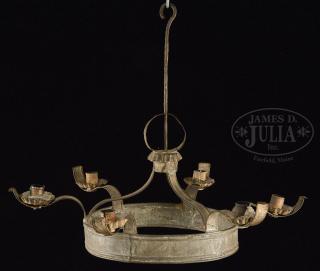 Appraisal: EARLY CROWN SIX ARM CHANDELIER EARLY CROWN SIX ARM CHANDELIER