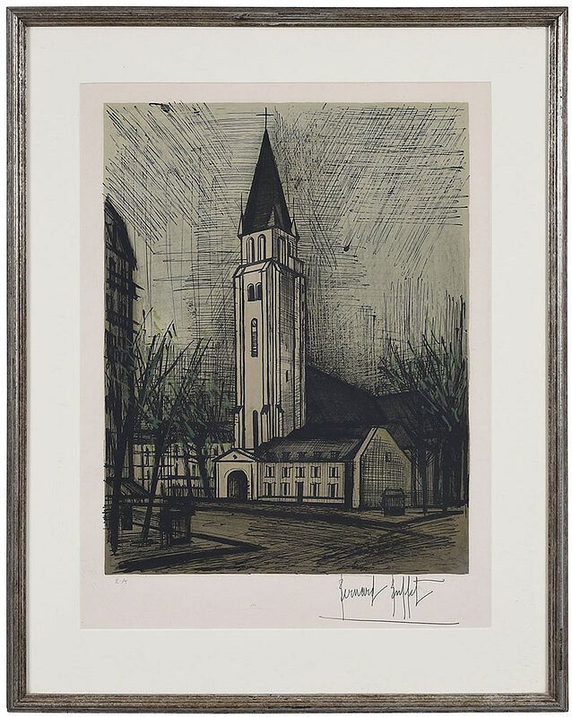 Appraisal: Bernard Buffet French - L' glise de Saint- Germain des