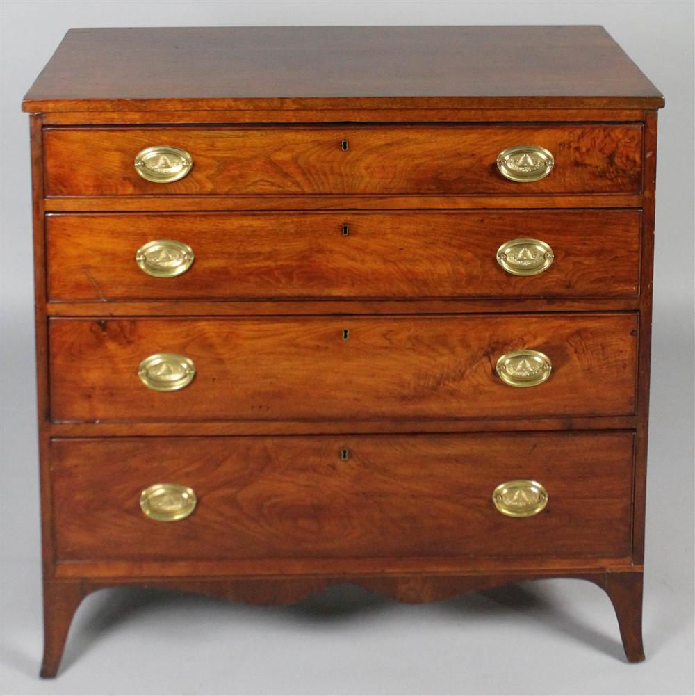 Appraisal: SOUTHERN FEDERAL INLAID WALNUT CHEST OF DRAWERS POSSIBLY MD having