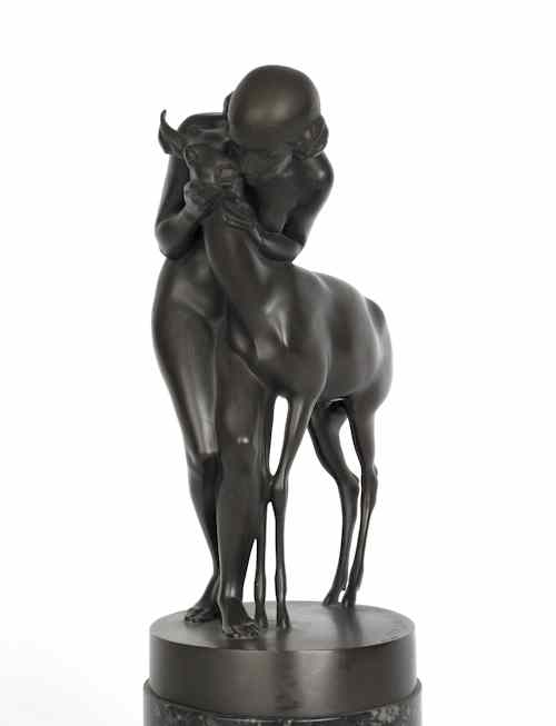 Appraisal: Heinrich Karl Scholz American b bronze of a girl and