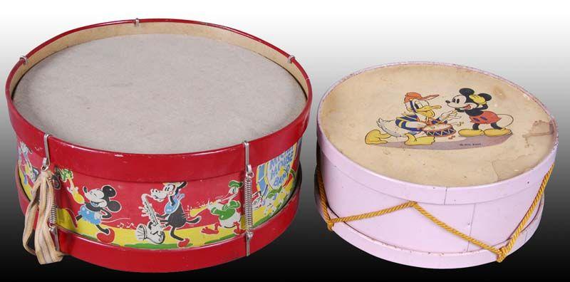 Appraisal: Lot of Tin Walt Disney Drum Toys Description '' Dia