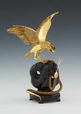 Appraisal: An Enameled Silver Gilt Bird and Snake The bird of